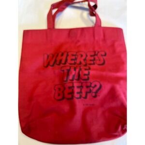 1984 Wendy's Fast Food Restaurant "where's the beef" red tote bag